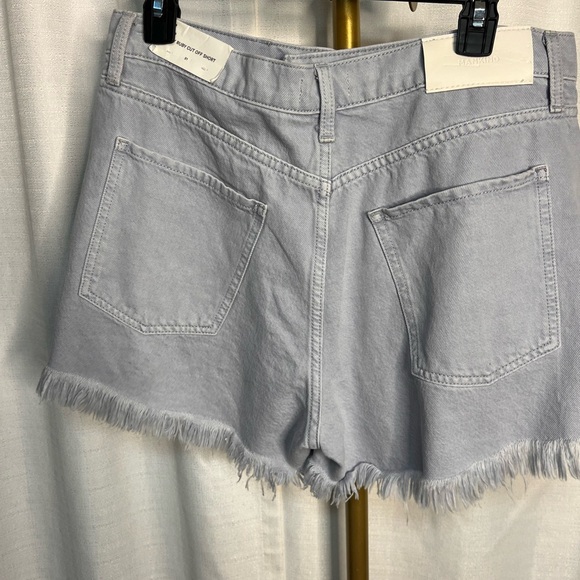 7 For All Mankind Easy Ruby Denim Cutoff Shorts Light Grey - Picture 3 of 5